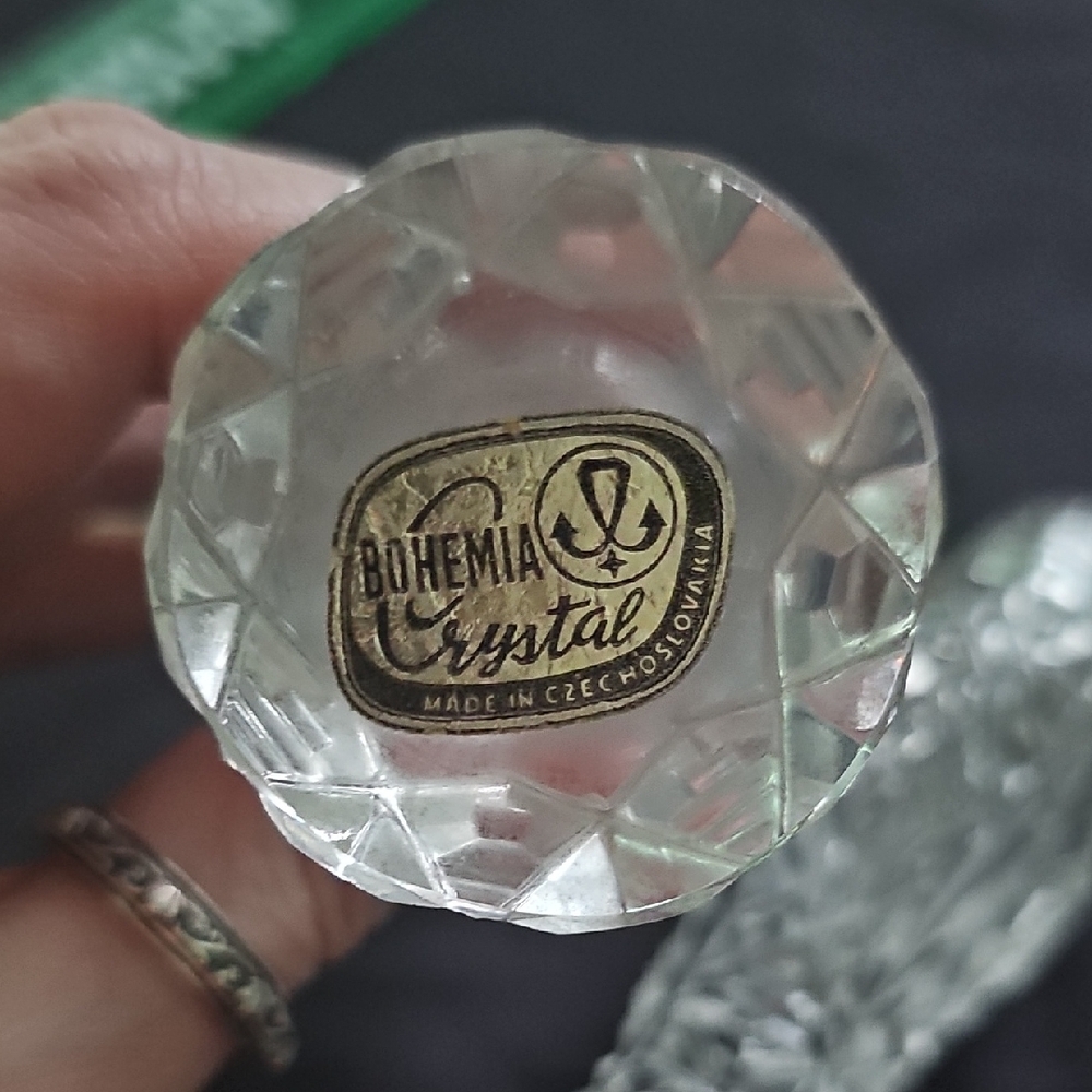 Vintage Bohemia Crystal Salt And Pepper Shakers - Picture 2 of 4
